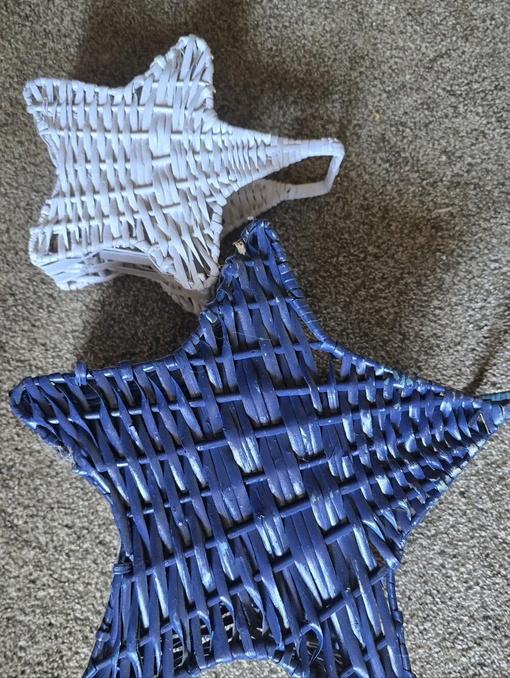 Woven Star  Baskets - Blue & White